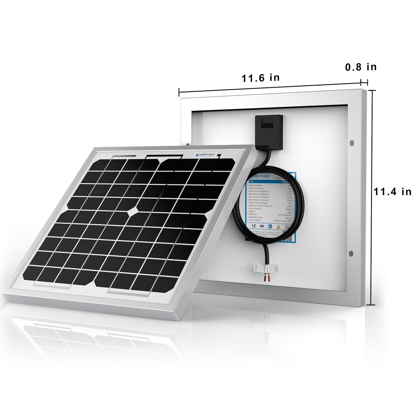10w 12 Volt Monocrystalline Solar Panel